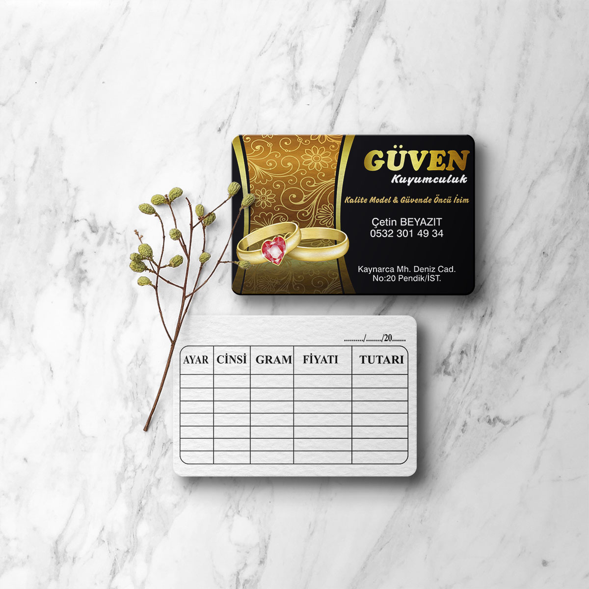 Sıvamalı 800gr Altın Yaldız Kartvizit